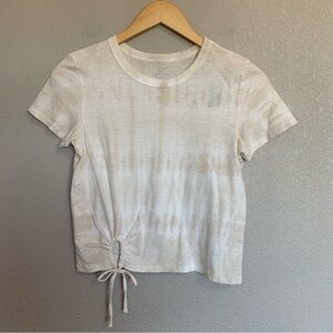 Aerie Cropped Tie-Dye T-Shirt XS Neutral Cream Beige Tan Cotton Beachy NWT